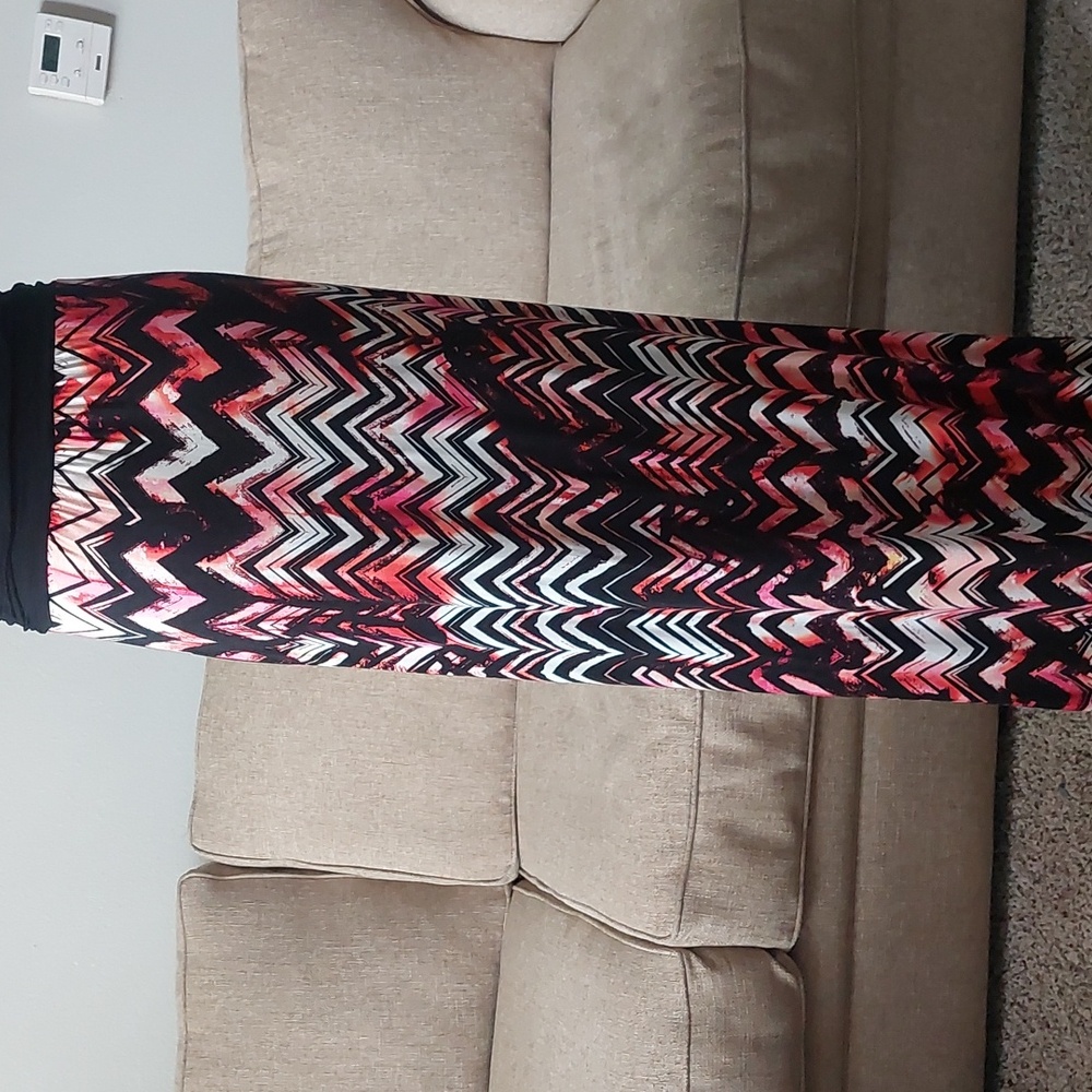 Black and Pink Chevron Maxi Dress From Apt 9 Size L - Picture 6 of 9